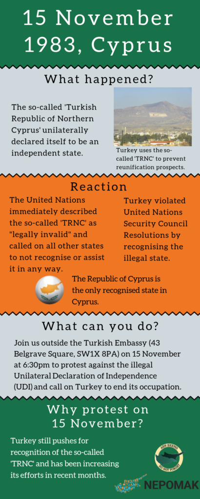 Annual demonstration for a free, united Cyprus on 15 November