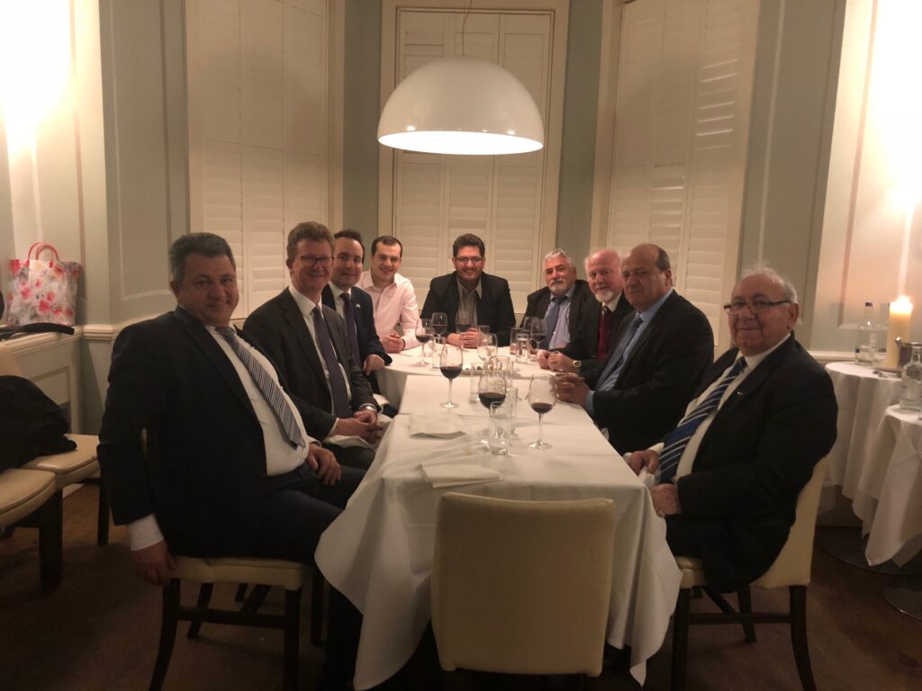 National Federation of Cypriots has working dinner with next UK High Commissioner to Cyprus