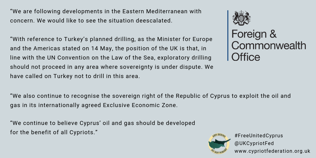 Foreign Office statement on Cyprus EEZ, Thursday 16 May
