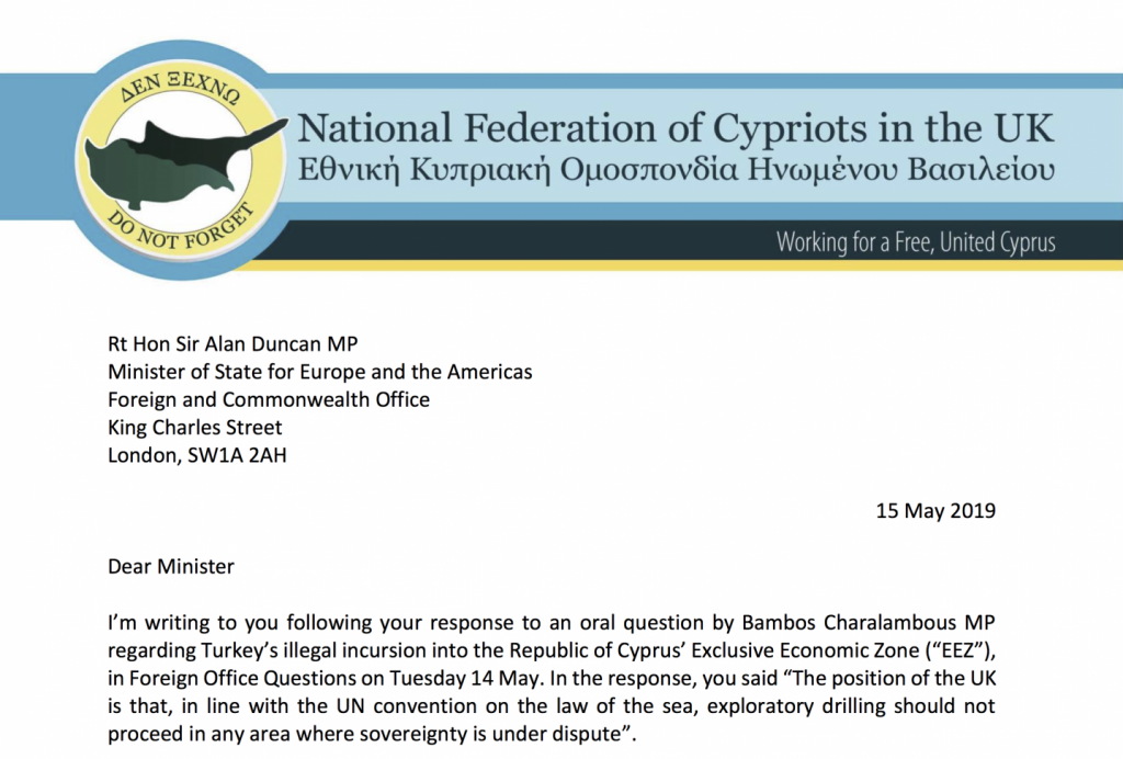 Cypriot President and UK Cypriots describe Europe Minister's response to illegal Turkish incursion as 