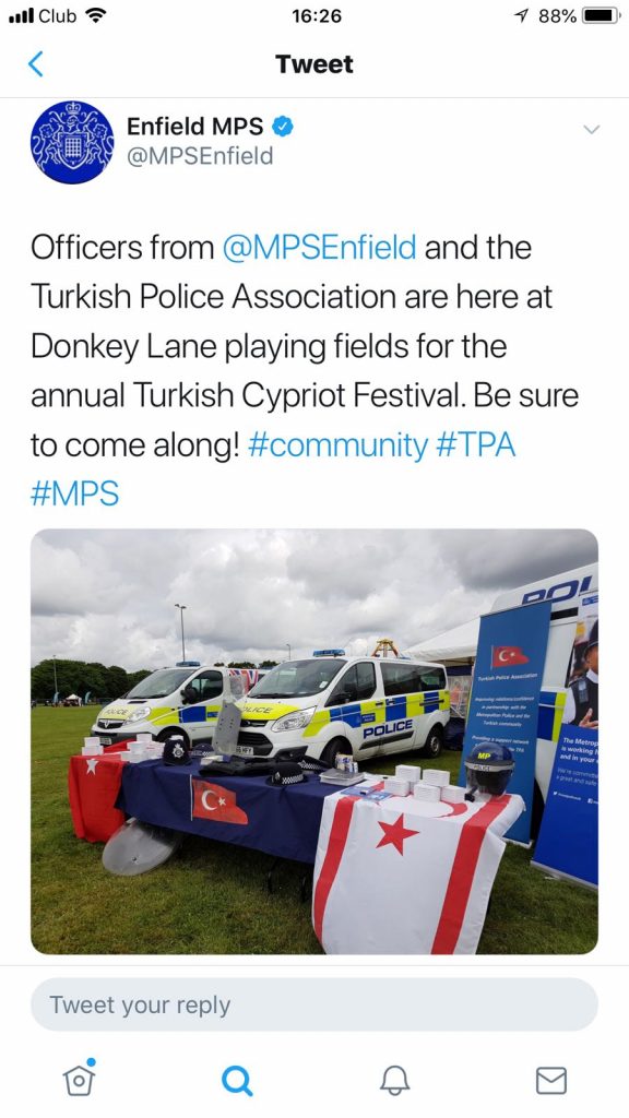 Met Police apologises over use of so-called “TRNC flag” at Turkish Cypriot Festival