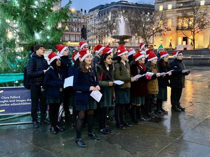 St Andrew's Choir performs in Trafalgar Square