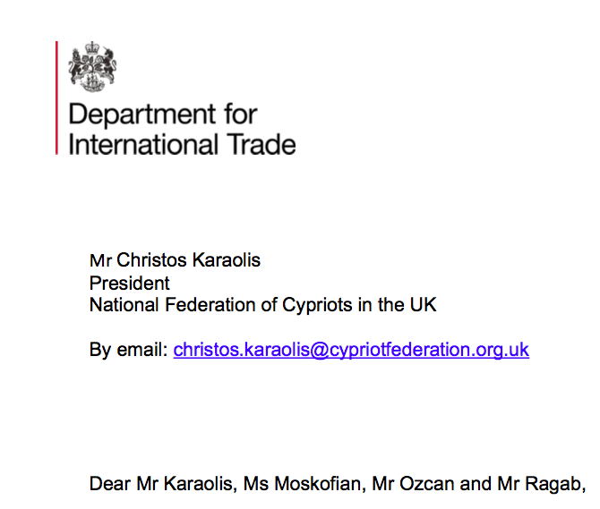 UK-Turkey trade deal: Government responds to communities joint letter