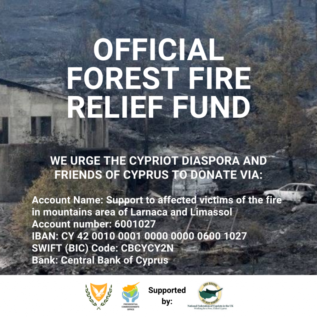 Diaspora Cypriots join efforts to help those affected by the fires in Cyprus