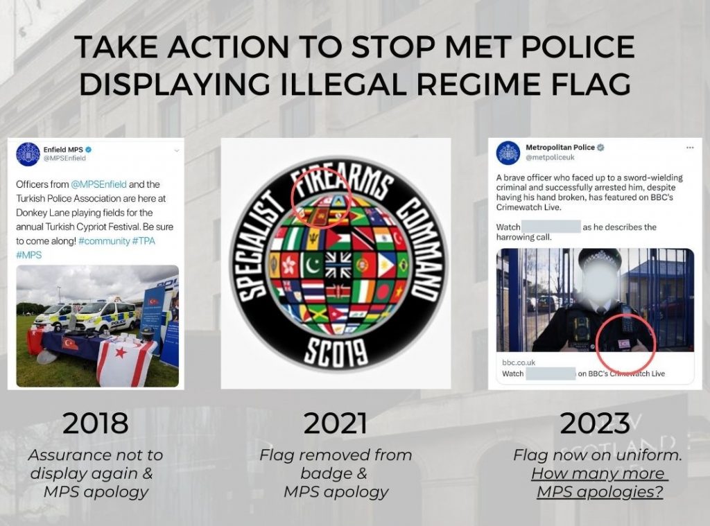 Take action to stop Met Police displaying illegal flag of occupation regime